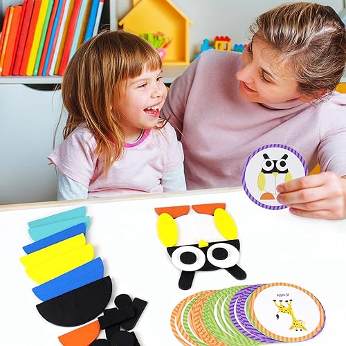 Miniatura 6 de Bloques de patrón de madera Animal forma geométrica rompecabezas clasificación y apilamiento juego educativo juguete para niños pequeños niños niñas