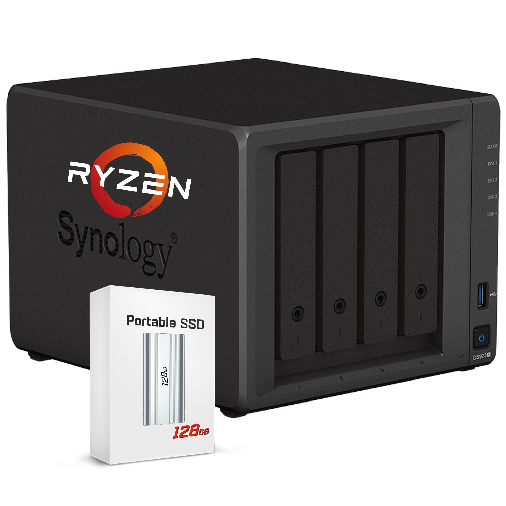SynologyDiskStation DS923+ 4-Bay NAS Enclosure Server, Network Attached  Storage, AMD Ryzen R1600(2 Core, up to GHz), Data Management Solution