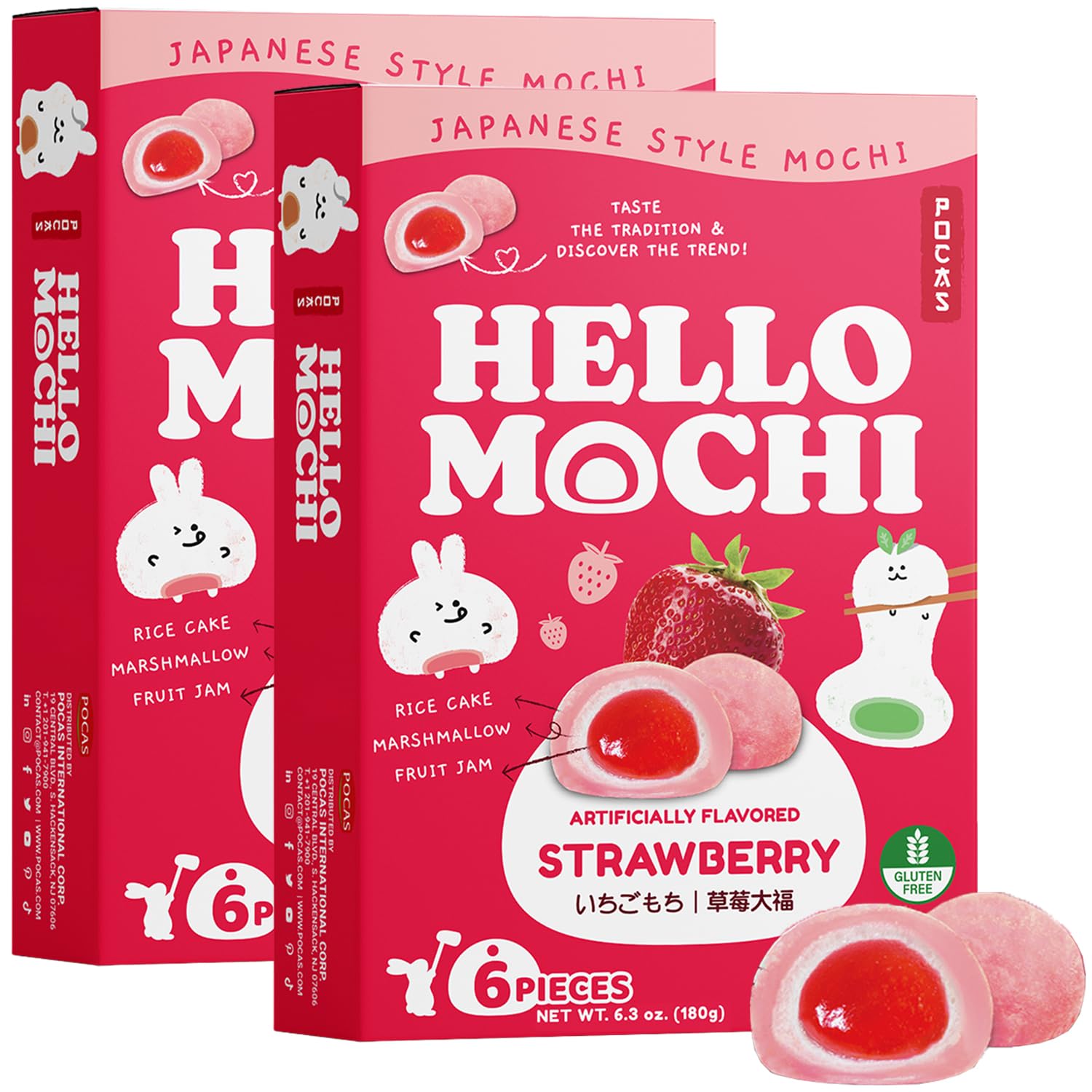 花 mochimochi Amazon.com: Pocas Hello Mochi, Strawberry 2-Pack – Soft and Chewy