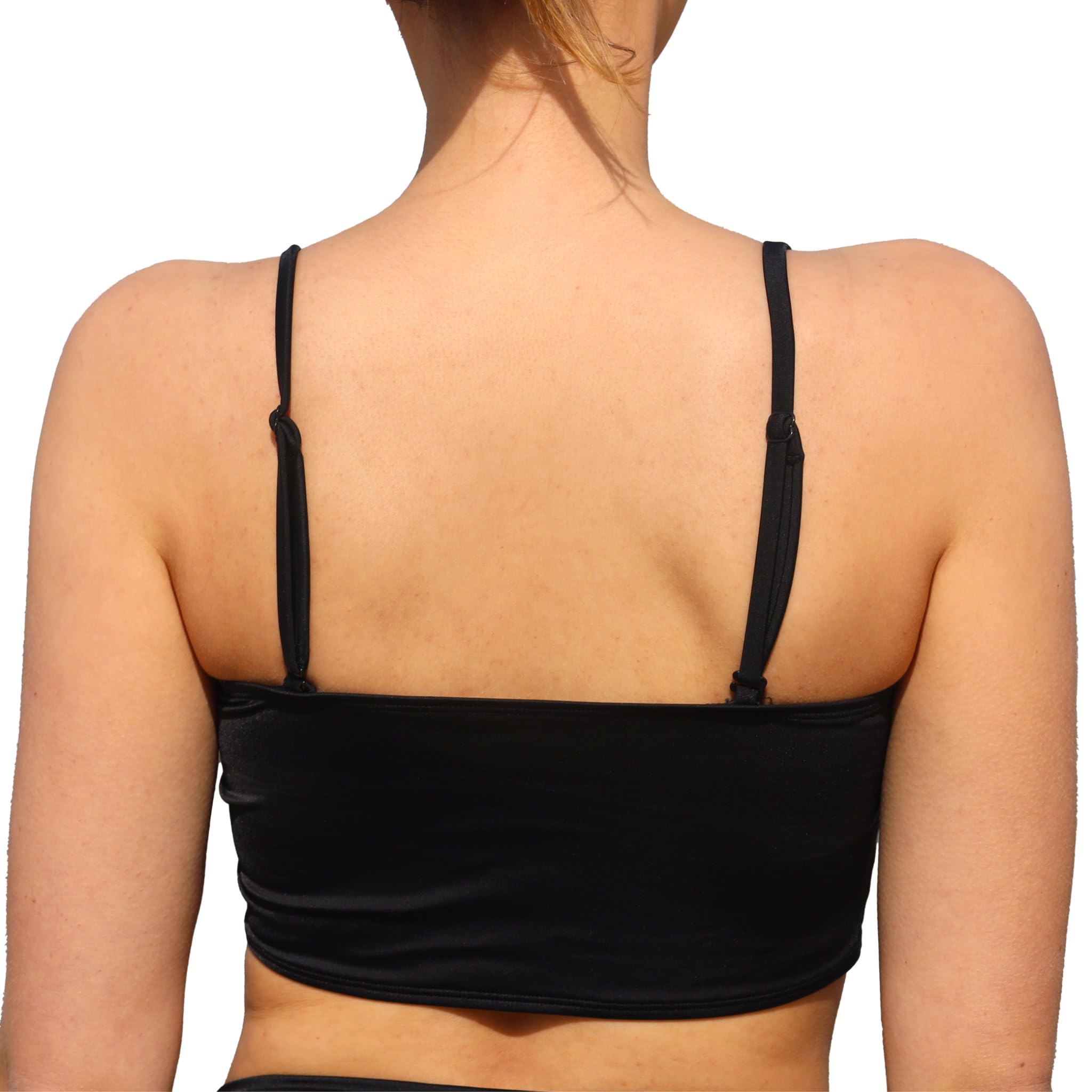MYLILY Bikini Top Bandeau | Bandeau Traje de baño Mujer| Tirantes Removibles y sin Tirantes | Bikini Top Banda Negro