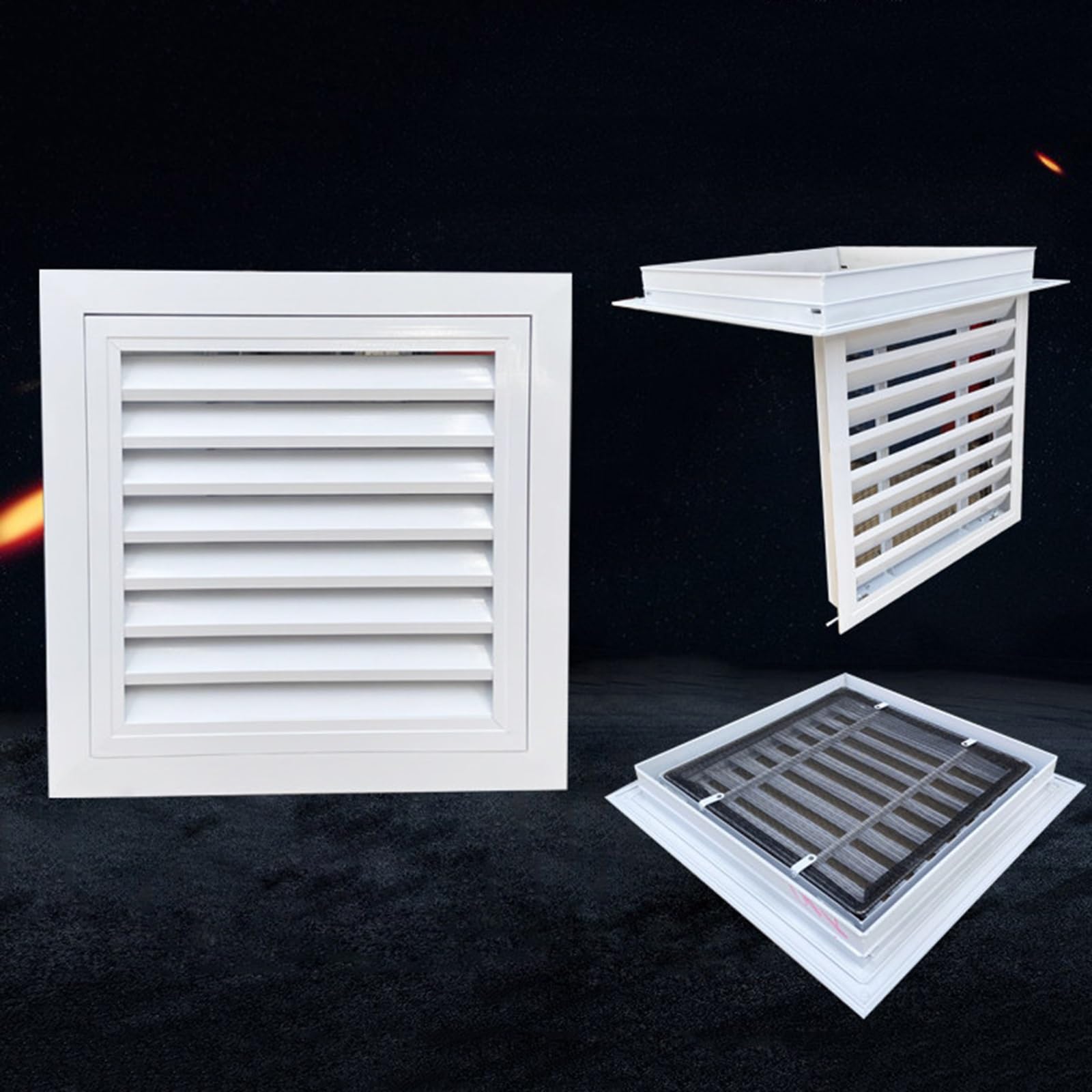 Aluminiowa kratka wentylacyjna z żaluzjami, 600 x 800 mm (24 x 32 cale) z filtrem do konserwacji systemów ogrzewania, wentylacji i klimatyzacji, panel dostępu do wentylacji