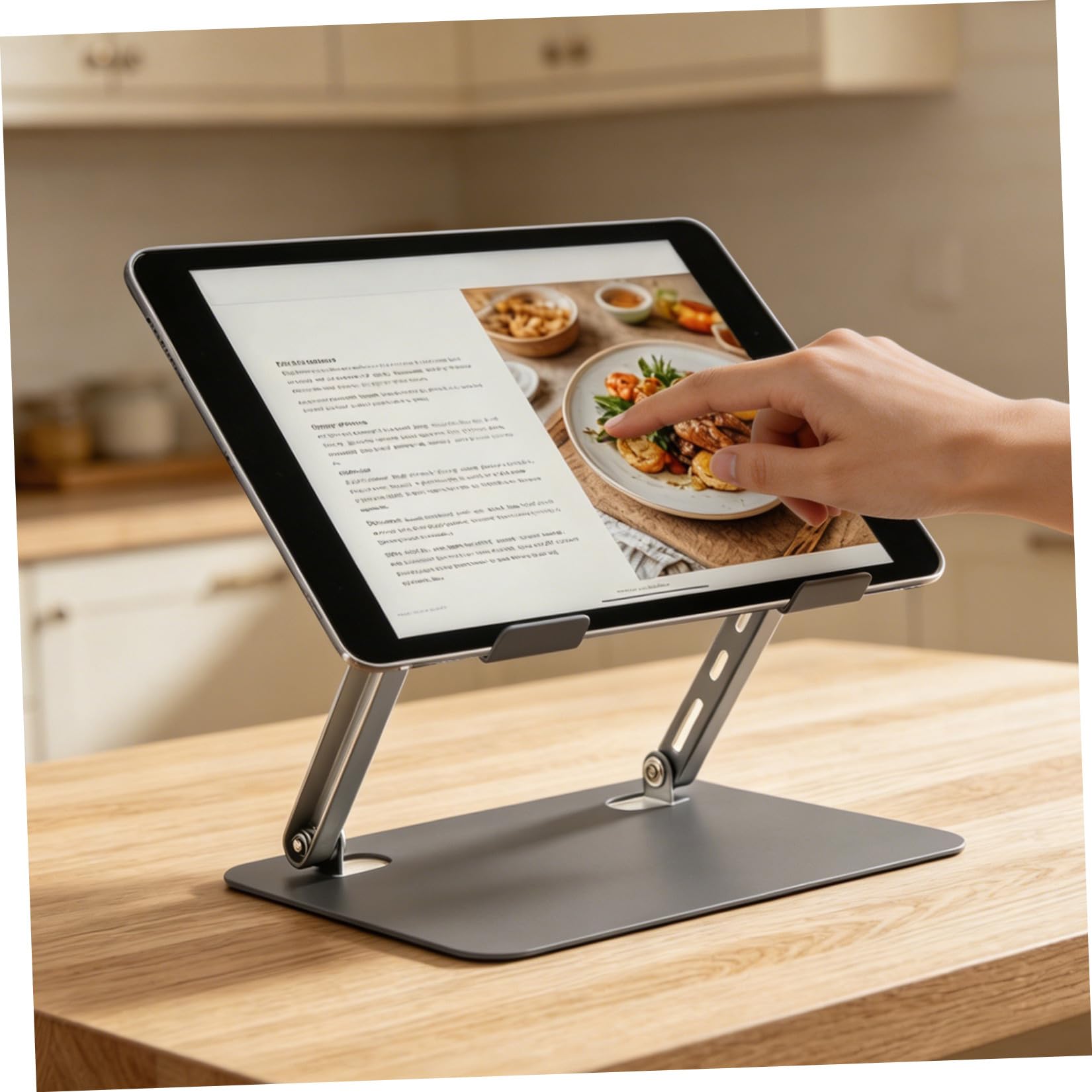 TEHAUX Supporto per Laptop e Tablet con Ventola di Raffreddamento Pieghevole in Acciaio al Carbonio per Ufficio e Scrivania Multidevice Ergonomico