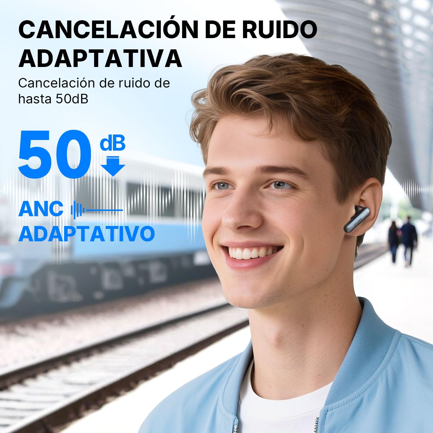 EarFun Air Pro 4i Auriculares Bluetooth con Cancelación de Ruido | Hi-Res Audio, Sonido de Alta Resolución LDAC, Doble Controlador, IA y 6 Mics, 40H, Conexión Multipunto, Carga Rápida, Negro