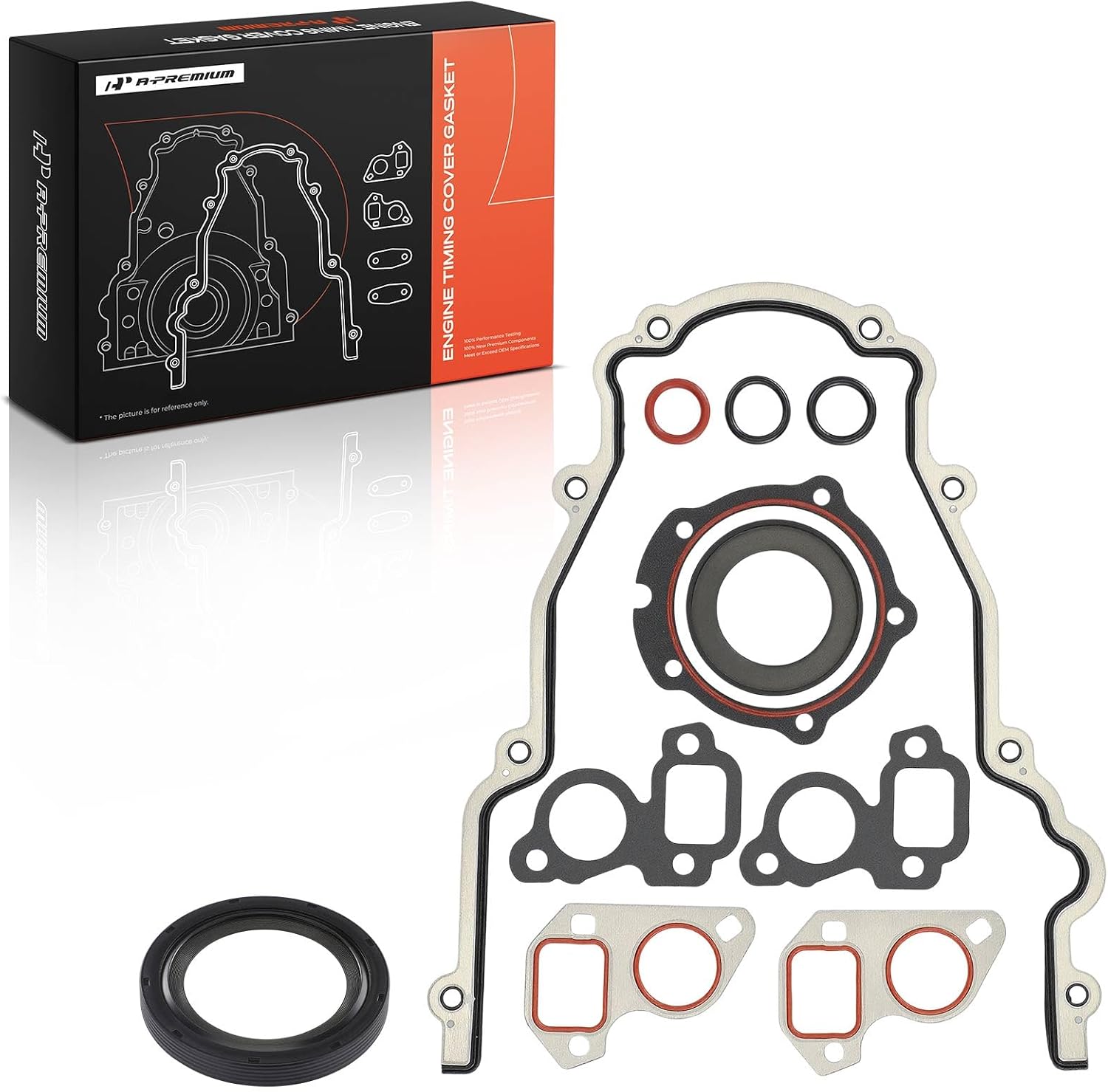 A-Premium Engine Timing Cover Gasket Set Compatible with Chevrolet Silverado 1500 2500 3500 HD Classic, Impala & GMC Sierra & Buick & Cadillac & Avanti & Hummer & Isuzu & Pontiac & Saab & Workhorse