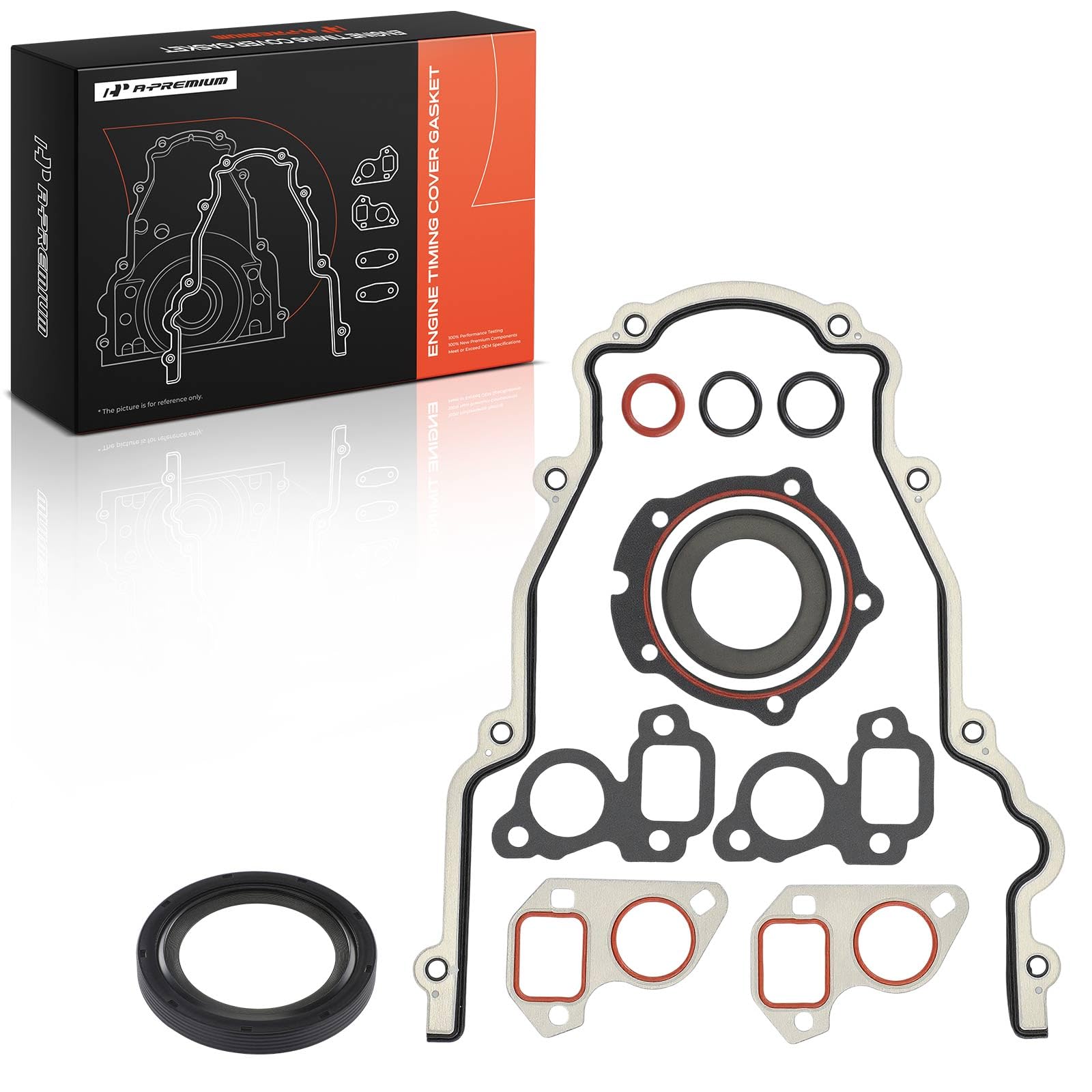 A-Premium Engine Timing Cover Gasket Set Compatible with Chevrolet Silverado 1500 2500 3500 HD Classic, Impala & GMC Sierra & Buick & Cadillac & Avanti & Hummer & Isuzu & Pontiac & Saab & Workhorse