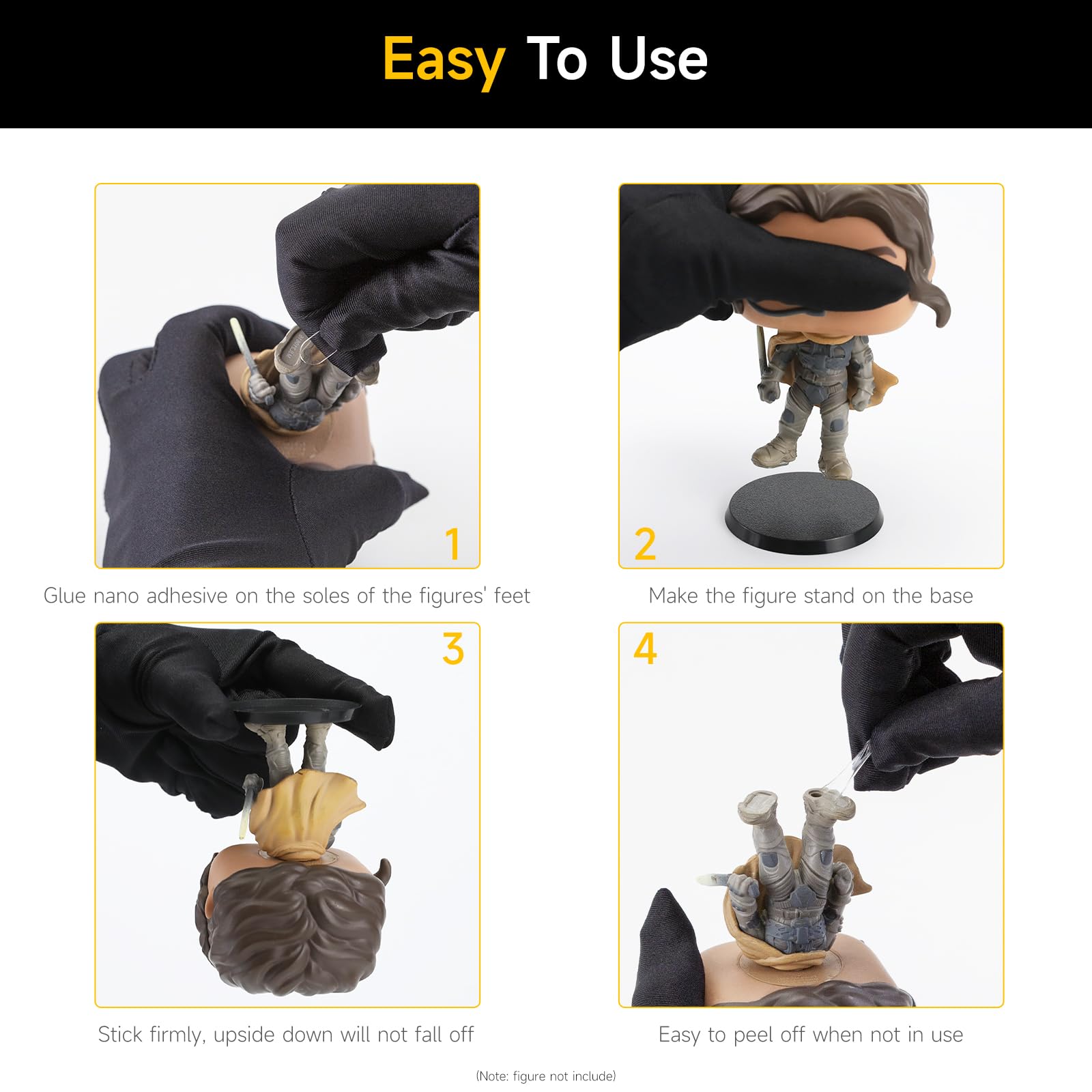 30PCS Figure Stand Bases With 60 Adhesive Dots For Funko Pop - 1.97" Black Round Display Stands - View #2