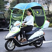 Motorbikes Sunshade Cover, Motorcycle Scooter Rain Cover Waterproof, Scooter Fold-Away Mobility Scooter Canopy, Sun Shade Waterproof Transparent,Blue,Open