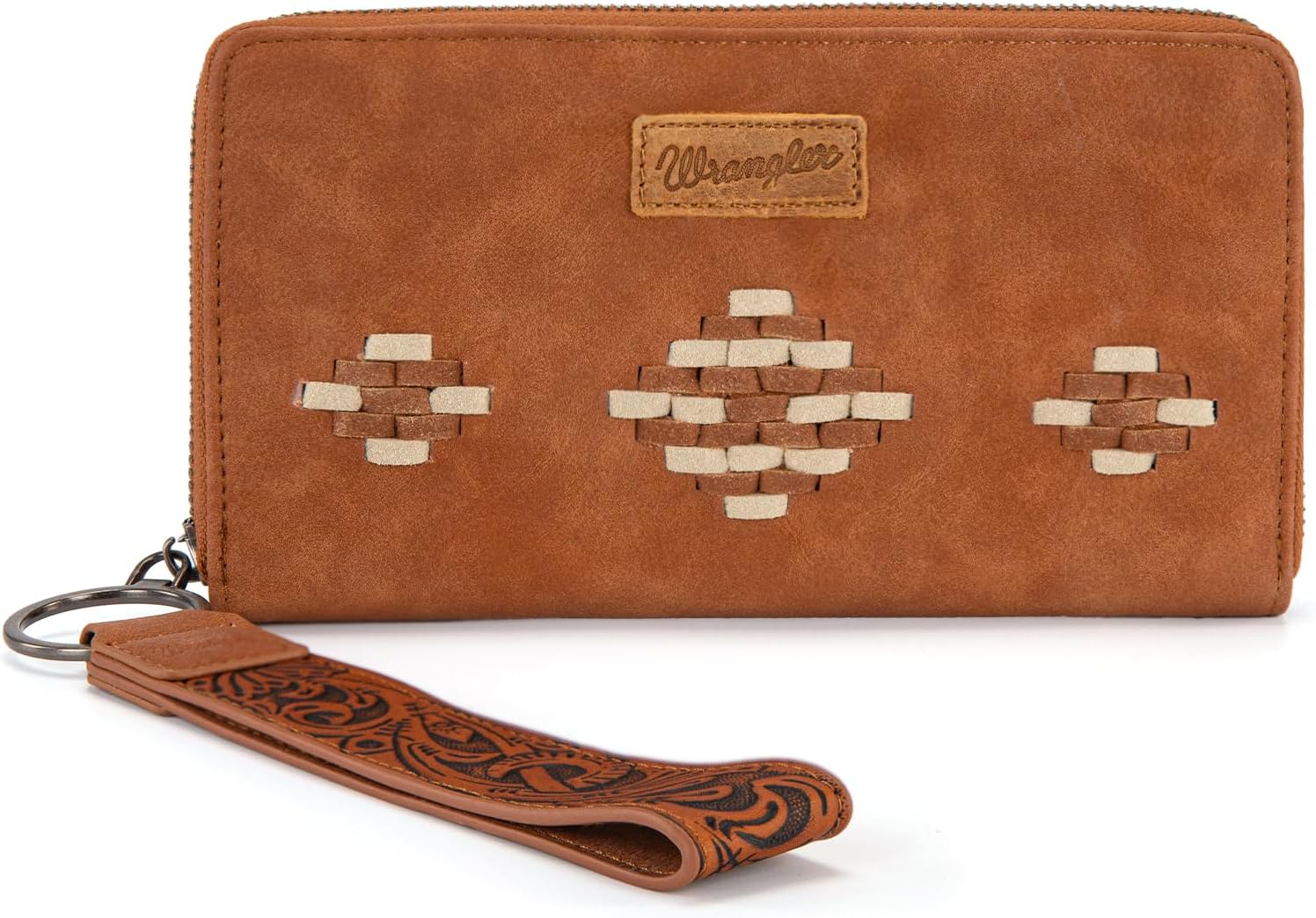 Montana West Wrangler Wristlet Wallet Purse for Women Clutch Purse Western Wallet Boho Large Capacity Credit Card Holder Long Purse WG310-W006BR
