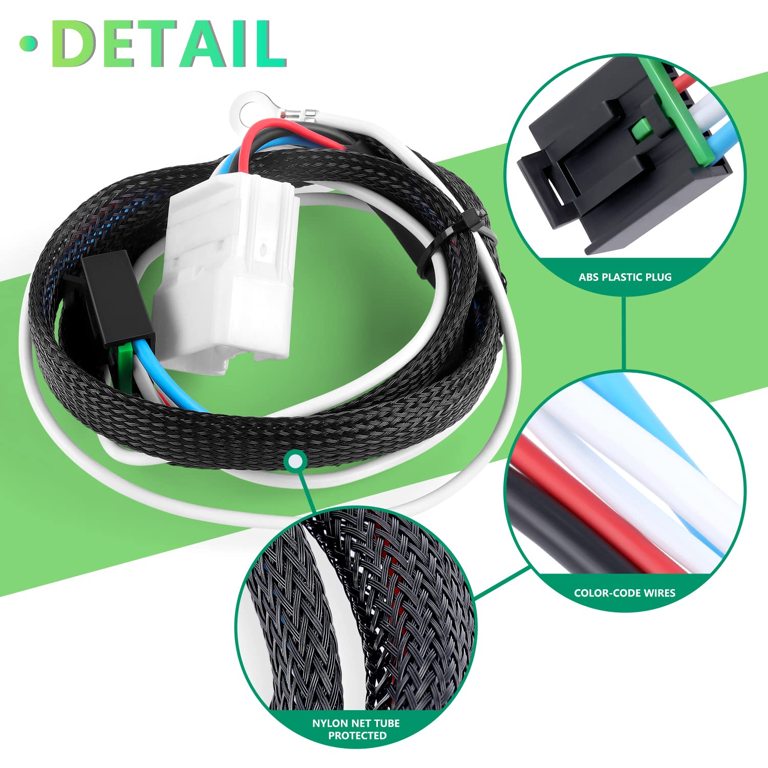 Trailer Brake Controller Harness, Newdeli Brake Control Wiring Adapter Compatible with Toyota Tundra Tacoma/Honda Pilot Ridgenline Passport/Dodge Dakota Durango/Acura MDX