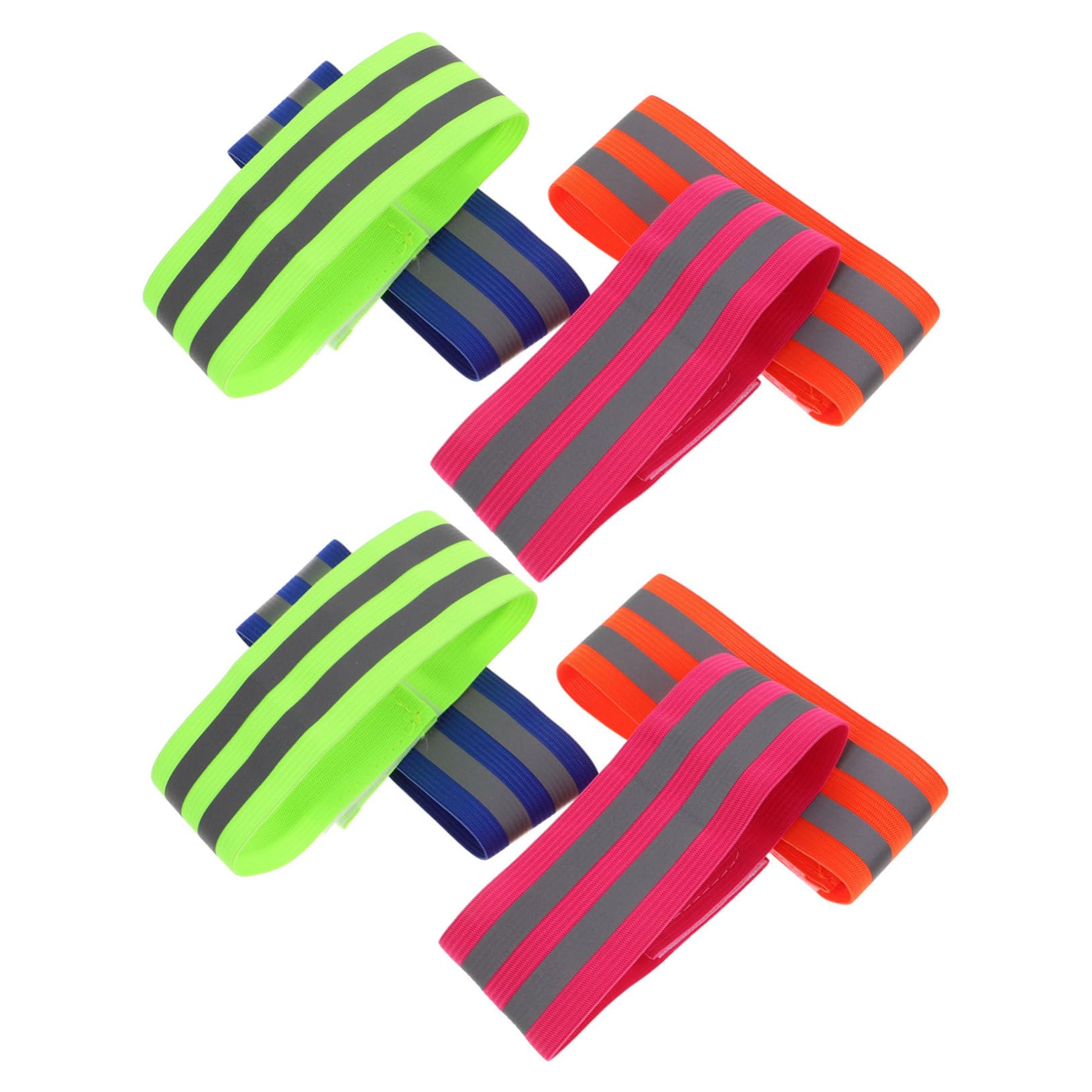 Hemoton 8Pcs Reflective Arm Bands for Enhanced Nighttime Visibility and Safety Lightweight Straps for Jogging Running Cycling and Outdoor Activities Adjustable for All Wrist