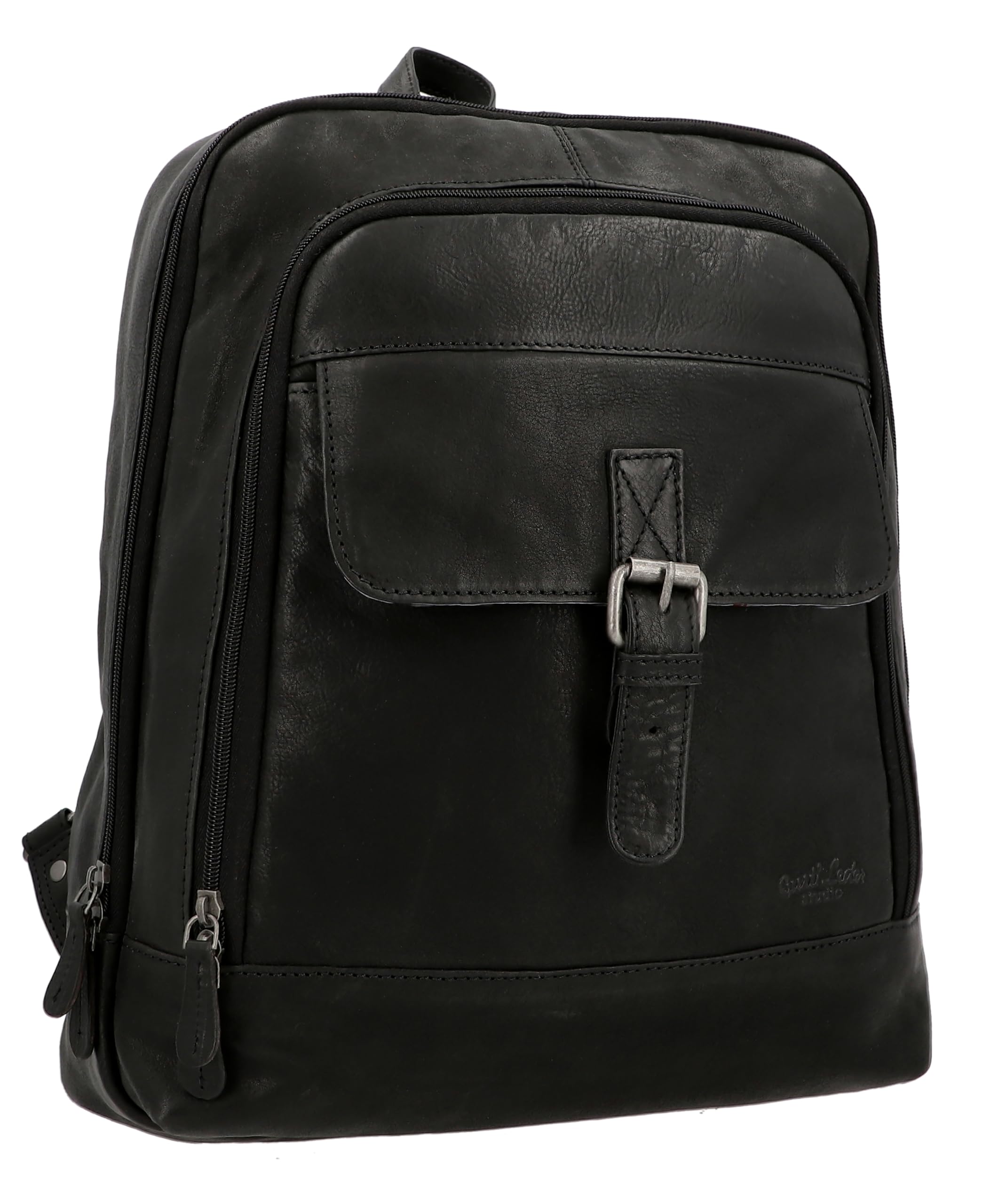 Gusti Leder Rucksack für Damen & Herren – Niki | Vintage Lederrucksack aus pflanzlich gegerbtem Rindsleder | 15.6" Laptopfach | Praktische Fächer & stilvolles Design