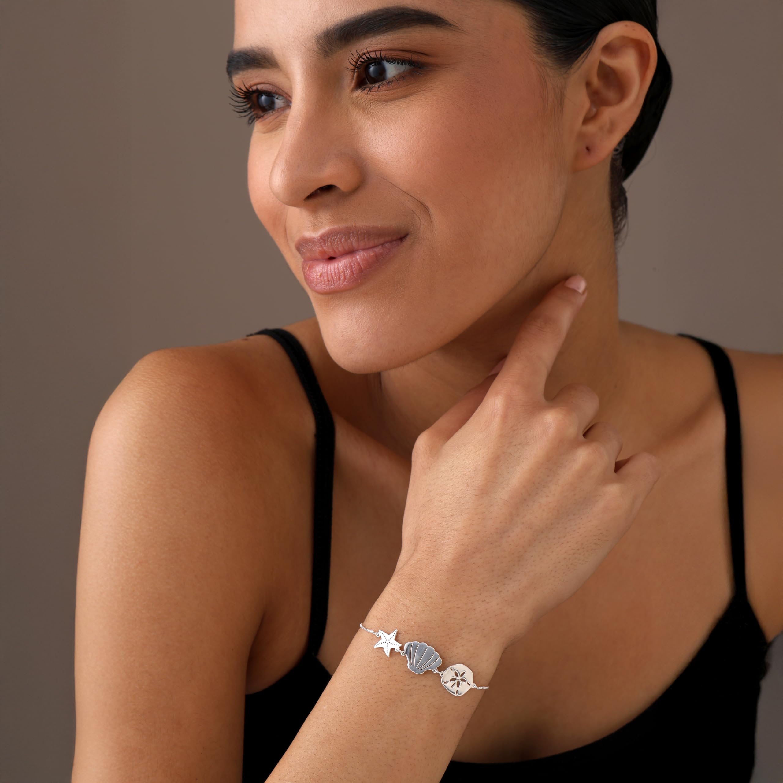 LeCalla 925 para mujeres Pulsera ajustable de plata de ley con bolo deslizante y adolescentes
