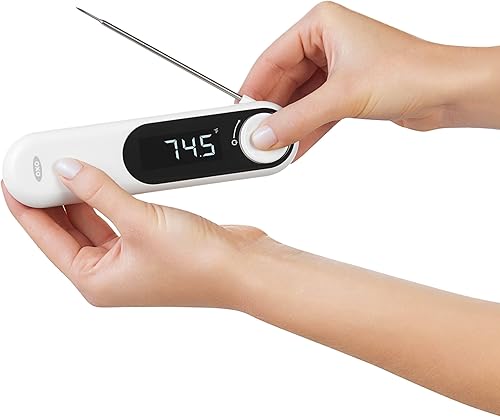 Miniatura 3 de OXO Termómetro termopar Good Grips y balanza de alimentos de acero inoxidable de 11 libras con pantalla extraíble