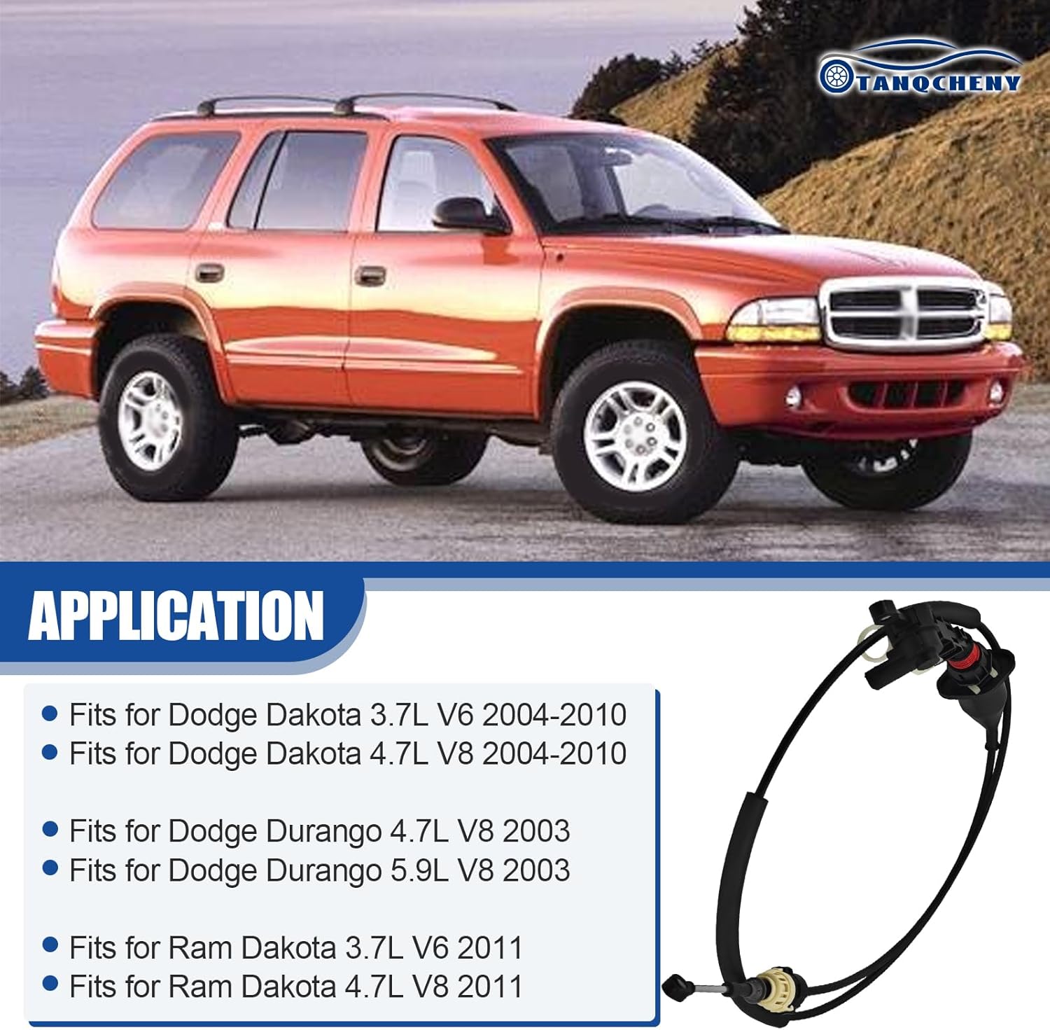 52110005AL Transmission Shifter Cable Assembly Fit for Dodge Dakota Durango 2003-2010 for Ram Dakota 2011 3.7L V6 4.7L V8 52110005-AL 52110005AI 52110005AG 52110005AJ