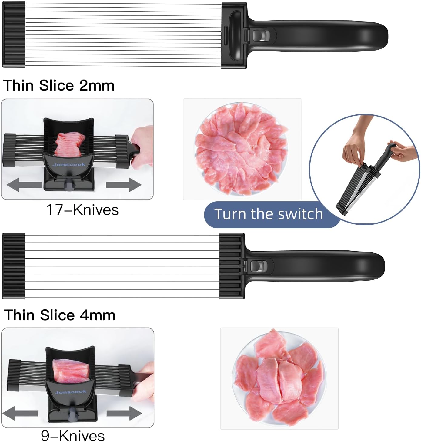 Mandolines Slicer Blue + Fresh Meat Slicer Black