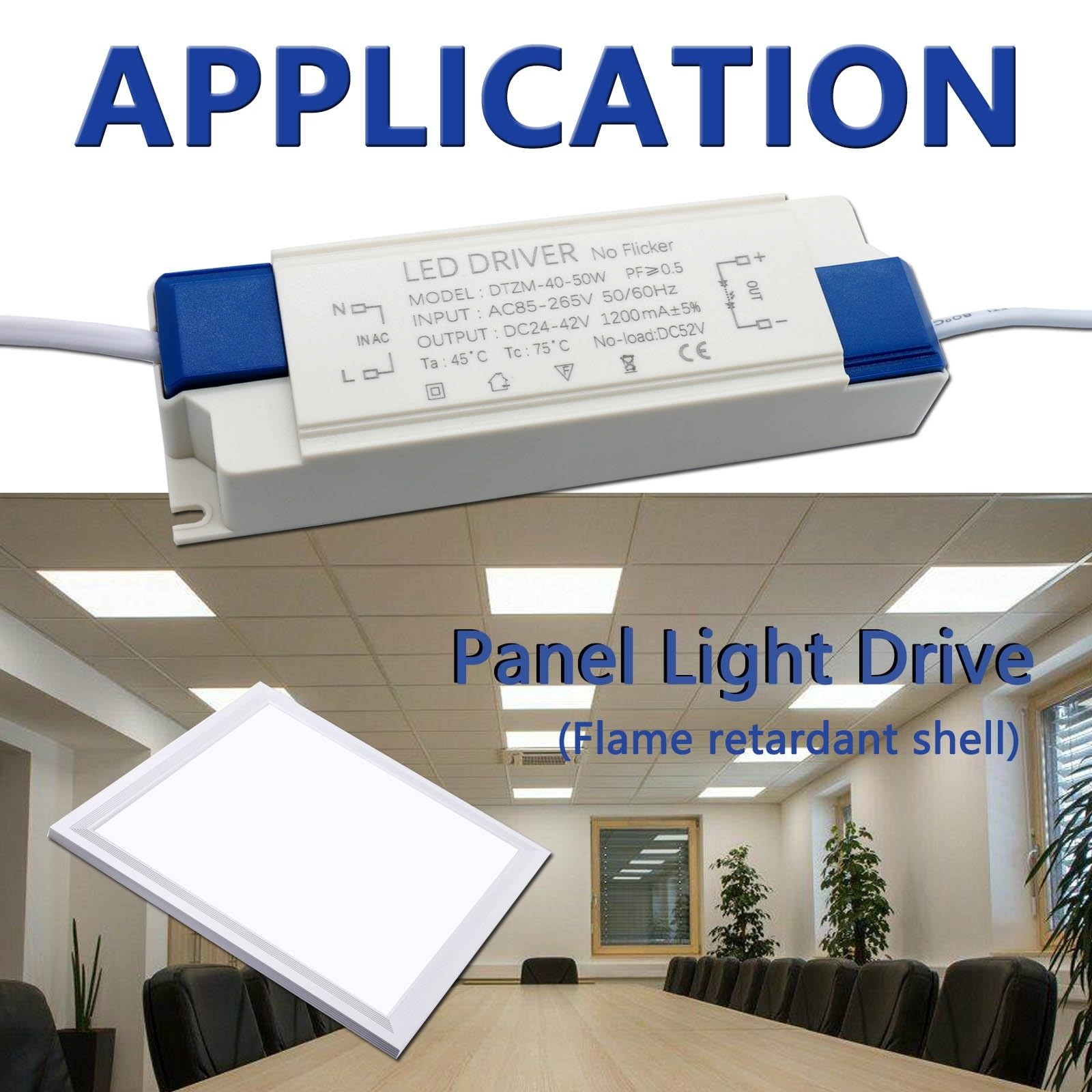 Trasformatore di illuminazione a LED da 40-50 W DC24-42V AC85-265V 1200mA Interfaccia connettore DC Pannello luce disponibile