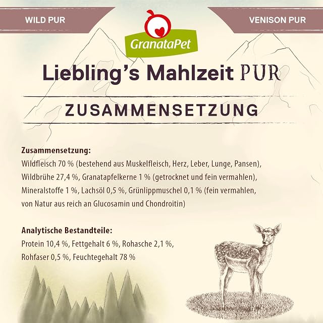 Foto 5 de 6 de GranataPet Liebling's Mahlzeit Wild Pur, Comida húmeda para Perros