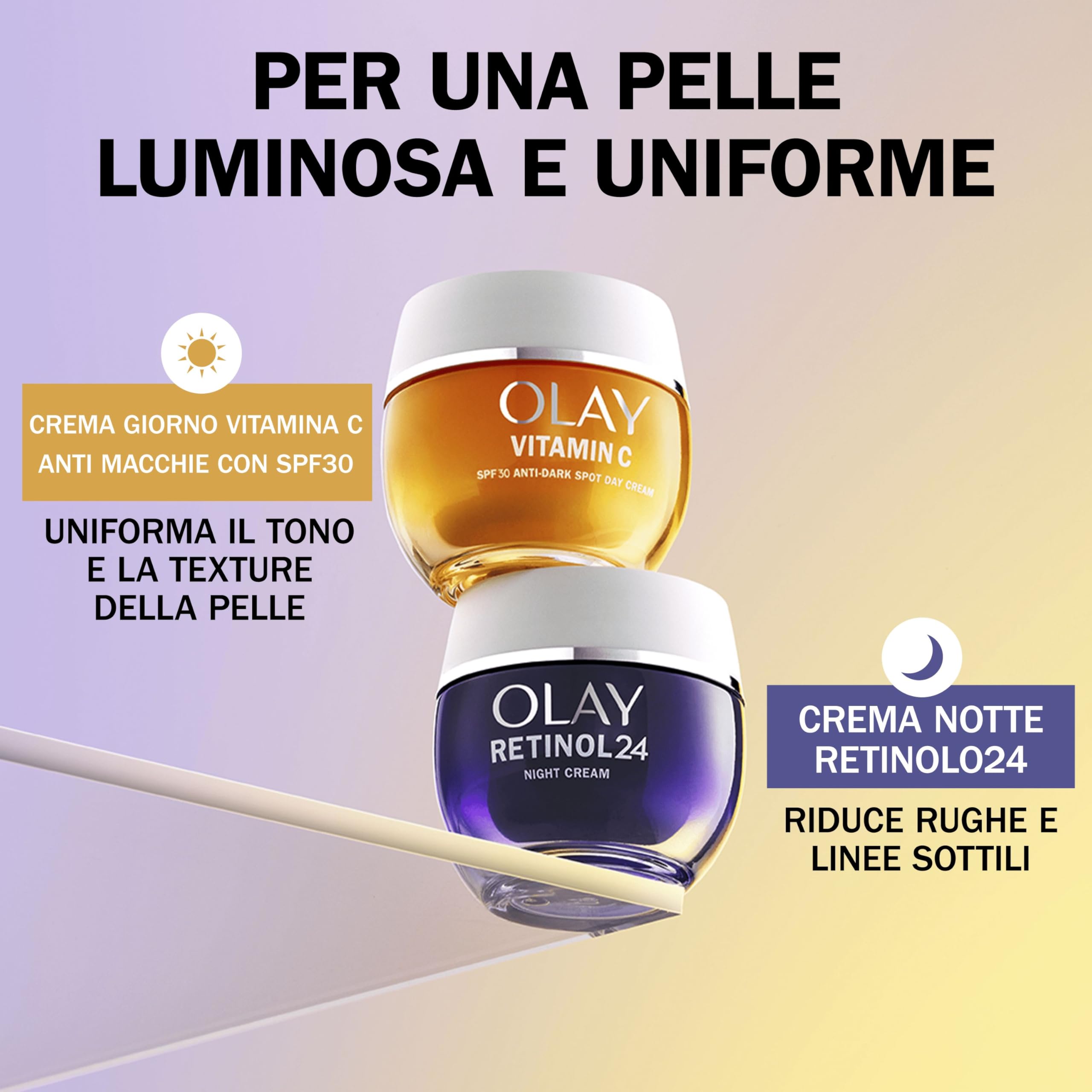 Olay Vitamin C Crema Viso Idratante Giorno SPF 30, Cura della Pelle con Niacinamide 99% di Purezza. Skin Care Illuminante: Azione Antimacchie, Uniforma e Idrata. Non grassa, Non Appiccicosa. 50ml