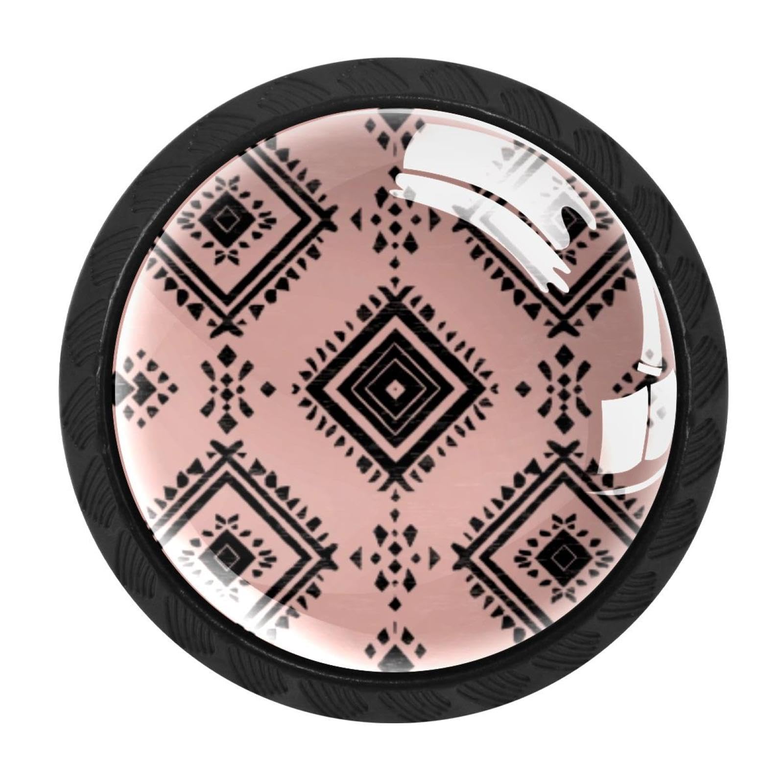 CHENZZZZ 4 Pieces Geometric (1) Kitchen Cabinet Knobs Drawer Knobs Dresser Knobs Black Knobs Drawer Pulls Dresser Drawer Handles Knobs for Dresser Drawers