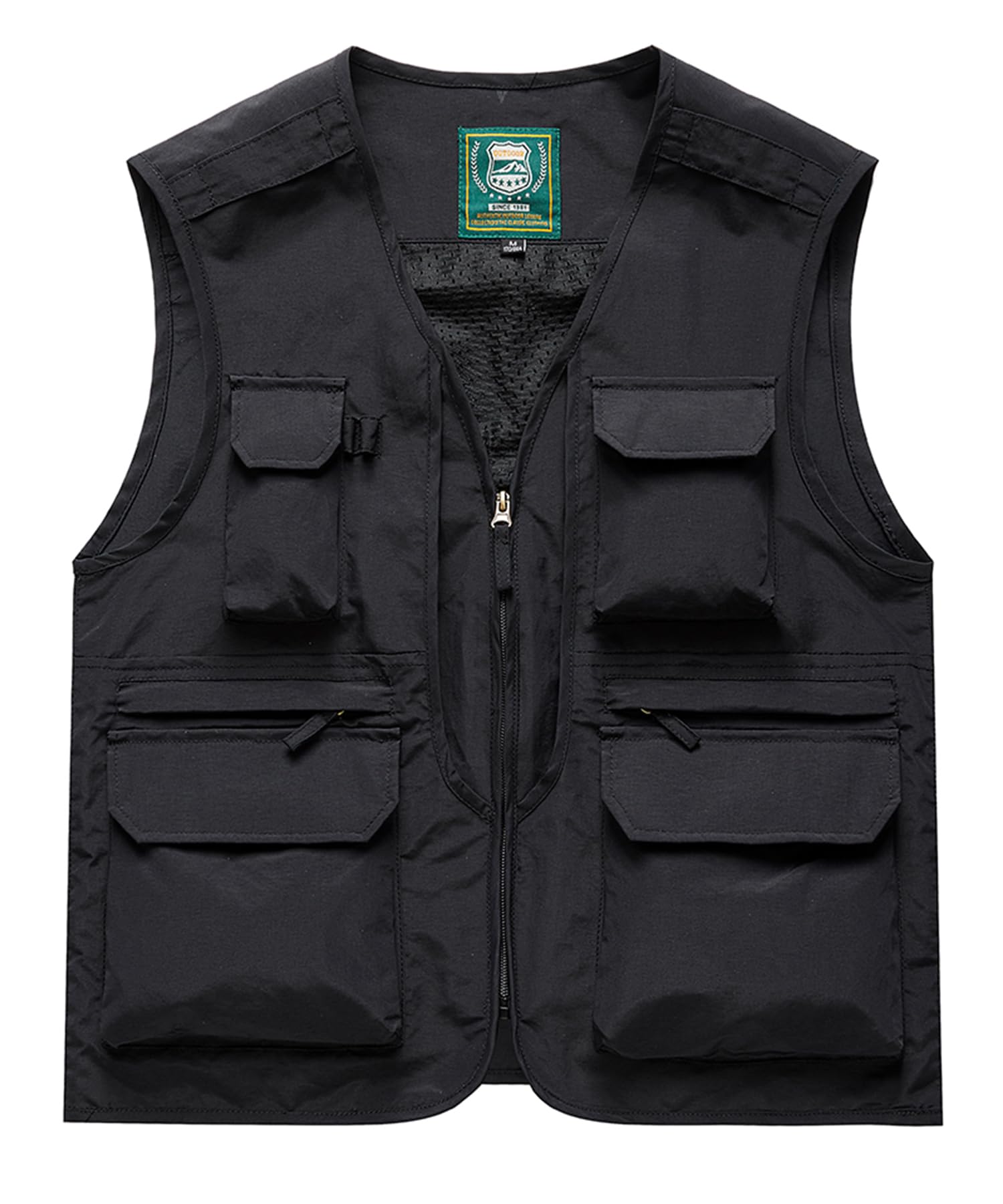 Homme Gilet de pêche en Multi-Poches Léger Respirant à Séchage Rapide Gilets De Plein air Loisirs sans Manche Veste de Sport Été Décontracté Manteau pour Camping Chasse Photographie Veste