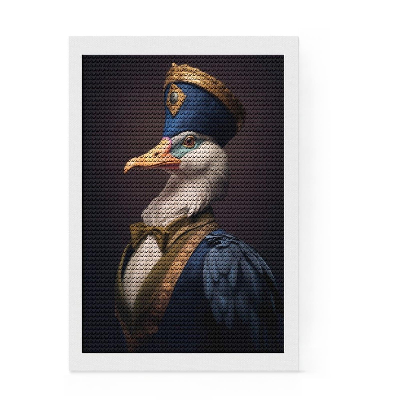 Junmoney Goose in Formal Attire 5D Diamond Painting Kit 8"x12", Vintage Style Decor, Boho Decor, Handmade Wall Decor, Artistic Hobby