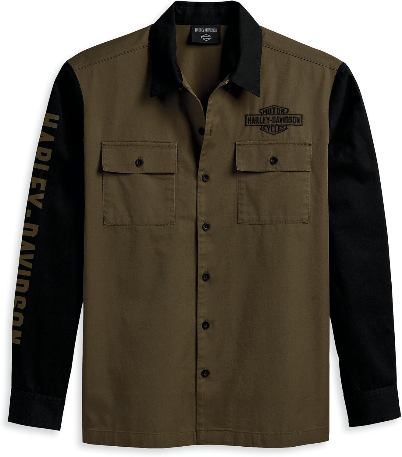 Harley-Davidson Men's Mechanic Shirt - Colorblocked, Green - 96136-23VM