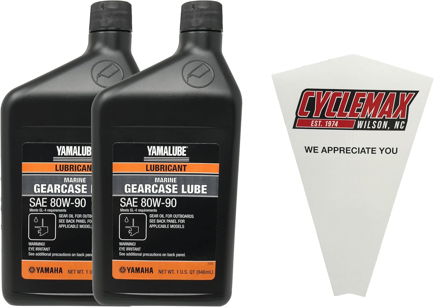 Two Pack compatible with Yamaha Lower Unit Gearcase Lube Oil ACC-GEARL-UB-QT Contains Two Quarts and a Funnel