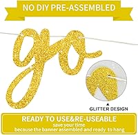 Vista 2 de BEISHIDA Pancarta "Gold Go Shawty It's Your Birthday" – 11.4 pies, NO DIY, pancarta de feliz cumpleaños con temática de hip hop con purpurina