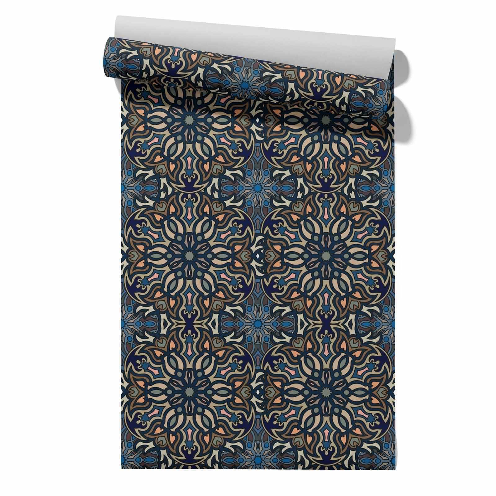 CEVAN Bedroom Wallpaper Neutral Drawer Liner Mandala Retro Ethnic Paste Exterior Covering Waterproof Furniture Contact Paper 45x200cm