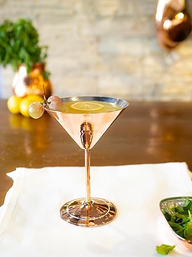 Miniatura 2 de Copa de Martini de cobre, copas de martini, copa de cóctel de martini, 100% vidrio de cobre martillado hecho a mano (cobre brillante)