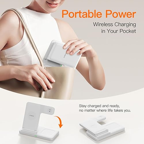 Miniatura 3 de Estación de carga inalámbrica 3 en 1 para iPhone soporte de cargador de 15 W, múltiples dispositivos para Apple - iPhone 16e 16 15 14 Pro Max 13 12