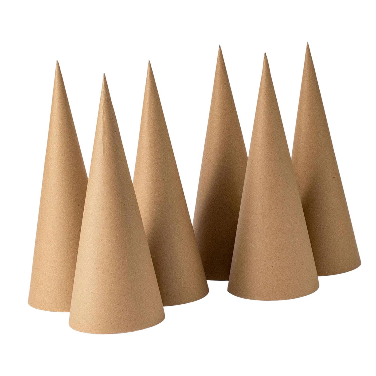 Baoblaze Paper Mache Cones Crafts Cones for Christmas DIY Open Bottom Mini Christmas Tree Decoration Cardboard Cones for Home Christmas Gnome Office Festival Decor DIY,6pcs-25cm