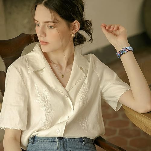 Miniatura 7 de Getino Compatible con correas Fitbit SenseFitbit Versa 4Versa 3 bandas para mujeres y niñas, accesorios impresos florales de doble cara, correa