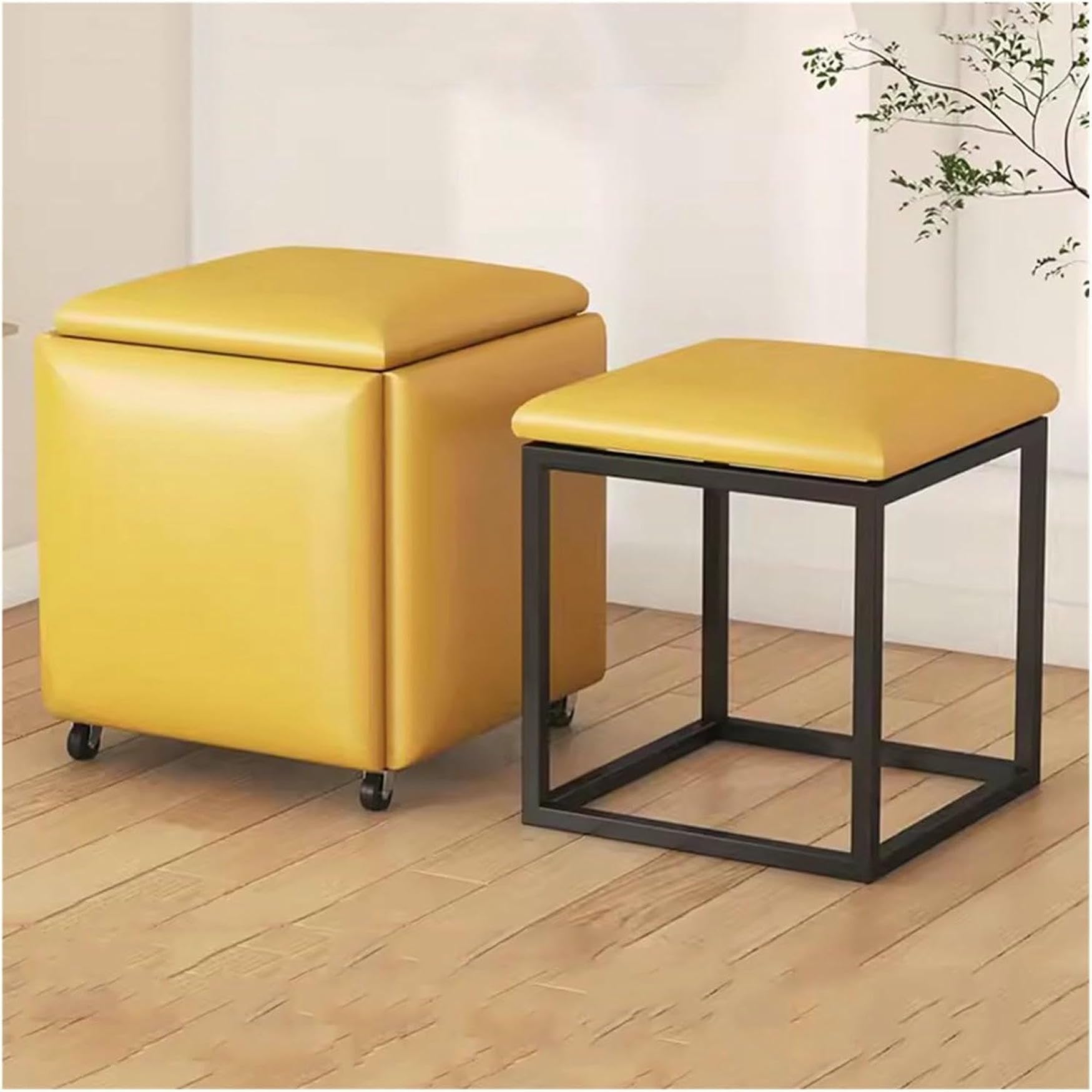 Siège en cuir tabouret modulable haut de gamme avec finition soignée et roulettes