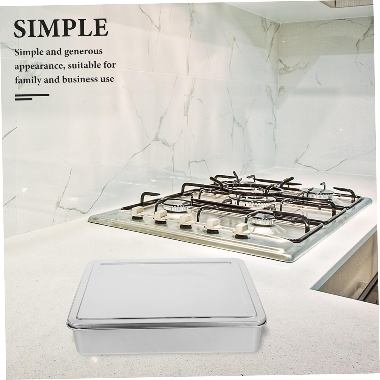 Stainless Steel Cake Pan with Lid Covered Baking Dish for Lasagna Brownies Casseroles Versatile Cookware for Everyday Baking Needs Sleek and Design