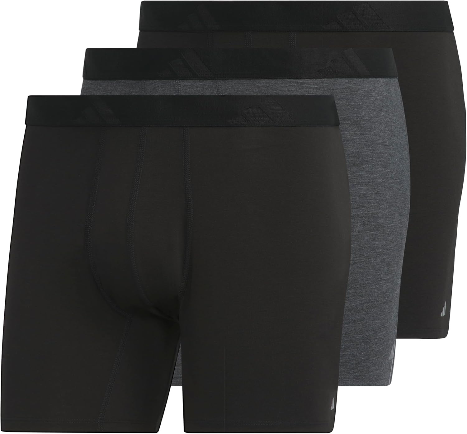adidas mens Boxer Brief Underwear (3-pack) Luxe Comfort Ultra Soft Rayon Blend