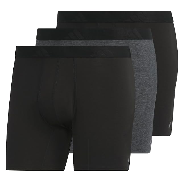 adidas mens Boxer Brief Underwear 3-pack Luxe Comfort Ultra Soft Rayon Blend