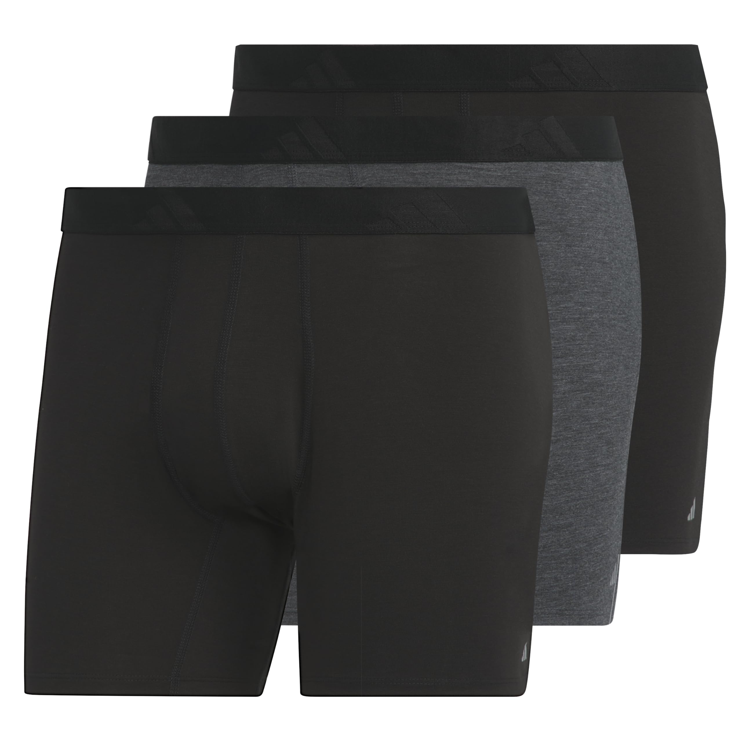 adidas mens Boxer Brief Underwear 3-pack Luxe Comfort Ultra Soft Rayon Blend