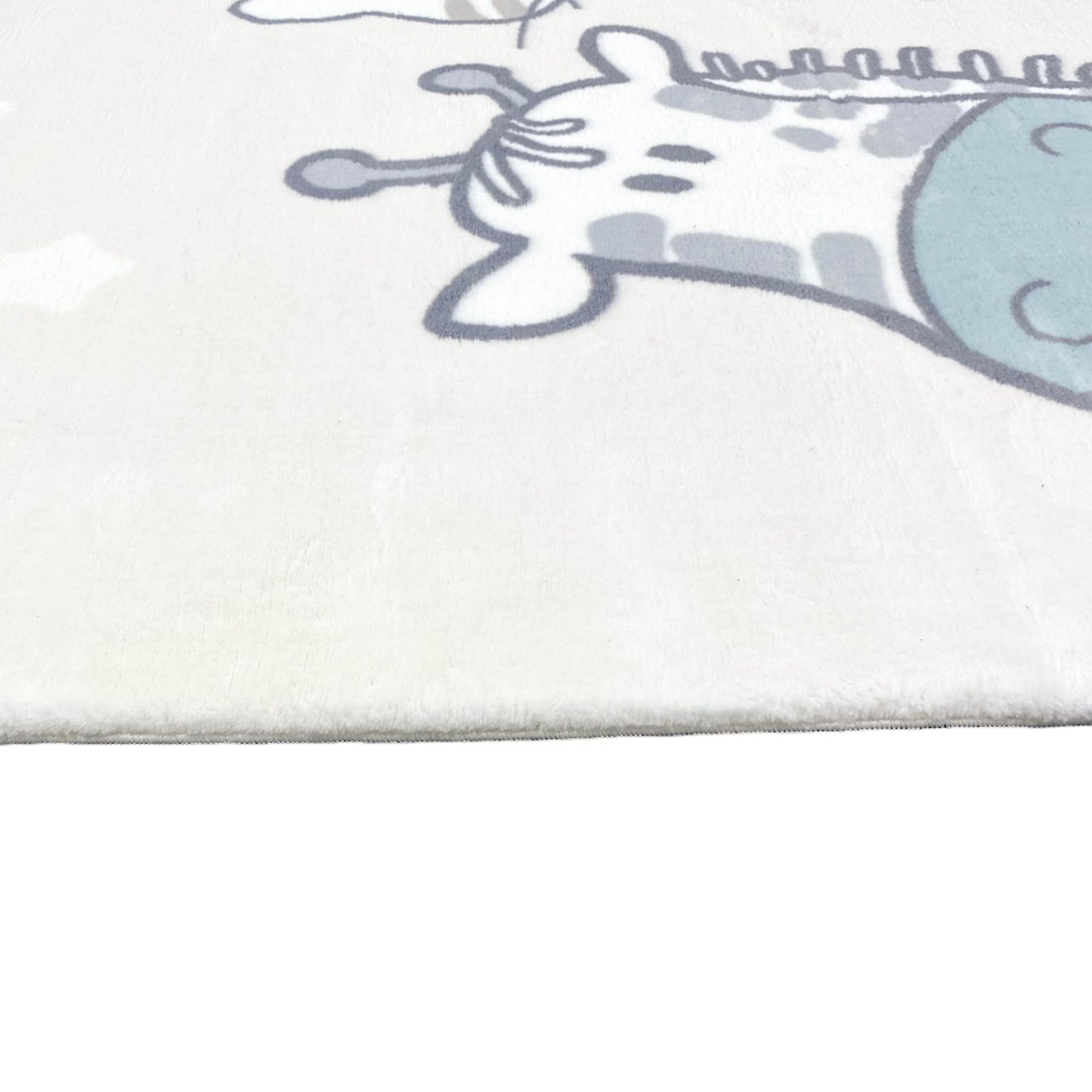 Carpetia Dywan do pokoju zabaw w kremowym kolorze z rysunkiem zwierząt | super miękki i łatwy w utrzymaniu 120 x 170 cm