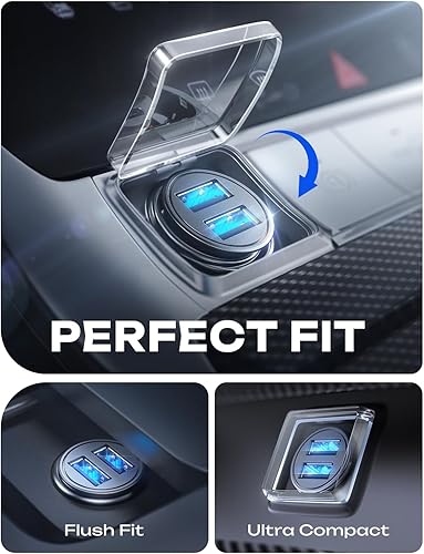 Miniatura 3 de AINOPE - Cargador de automóvil cargador USB de automóvil de 48 A de carga rápida adaptador de carga rápida compatible con iPhone 14 Pro Max131211x6s