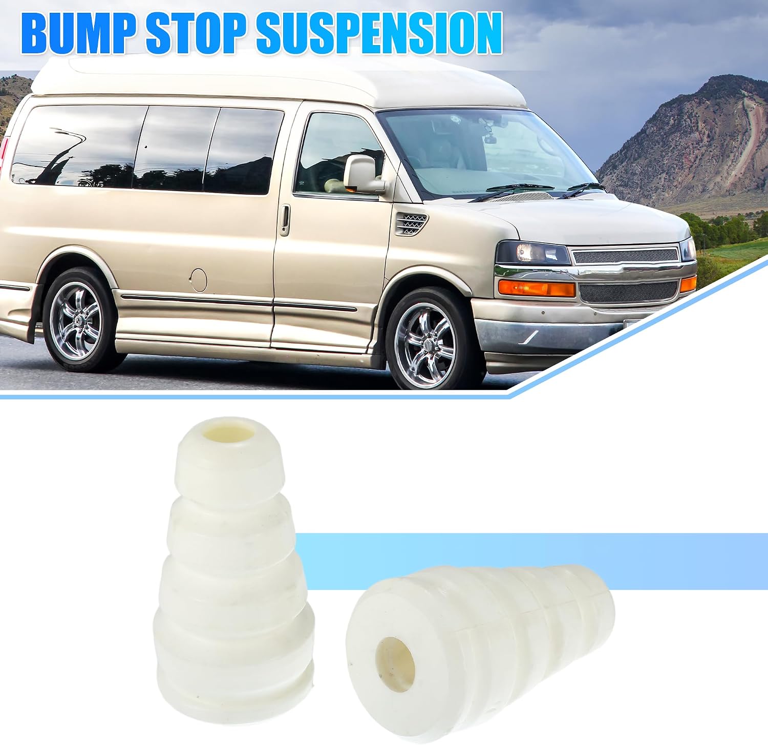 X AUTOHAUX 15270578 Rear Spring Bumper Rear Bump Stops Jounce Bumpers for Chevrolet Express 1500 for GMC Savana 1500 1996-2014 Pack of 2