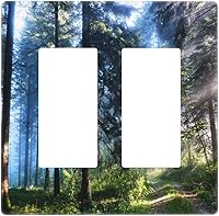 Vista 20 de Funky Retro Vintage 70s 60s Boho Hippie Hongo Botánico Floral 2 Gang Interruptor de luz de palanca doble Placa de pared Cubierta de toma