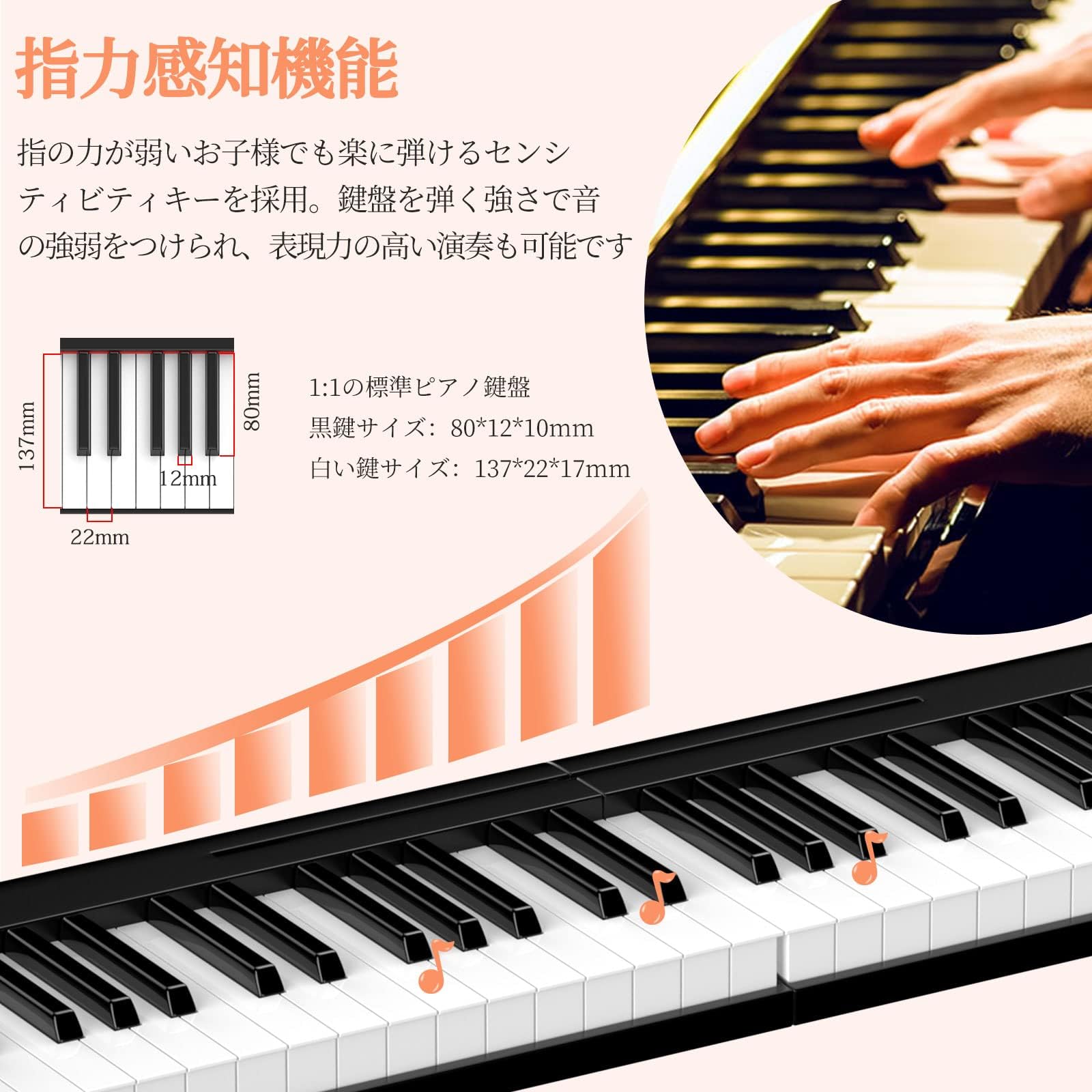 Amazon | TERENCE 電子ピアノ 61鍵盤 折り畳み ポータブル 初心者向け