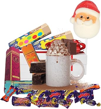 TJMolten Chocolates Gift Box | Sweet Treats Gift Box with Dairy Milk Chocolate Selections, Large Strawberry Marshmallow, Hot Chocolate in Vanilla, Caramel, Cinnamon | Kids Chocolate Hamper Gift 400g