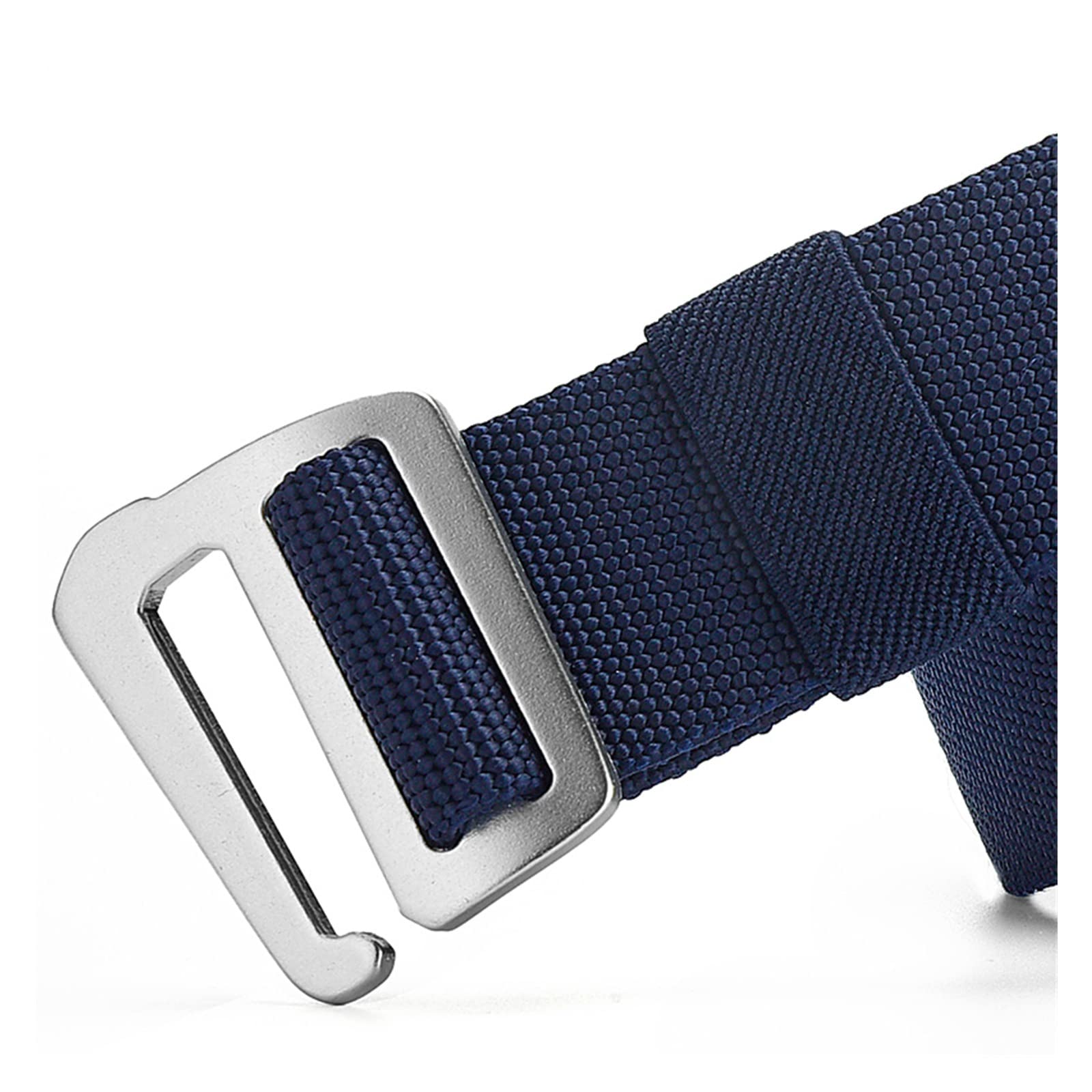 JOJOJ Cinturón Militar Masculino Lona elástica Cinturones tácticos de Lujo for Hombres Fajas de diseño Simple de Calidad(46inch/115cm,Navy)