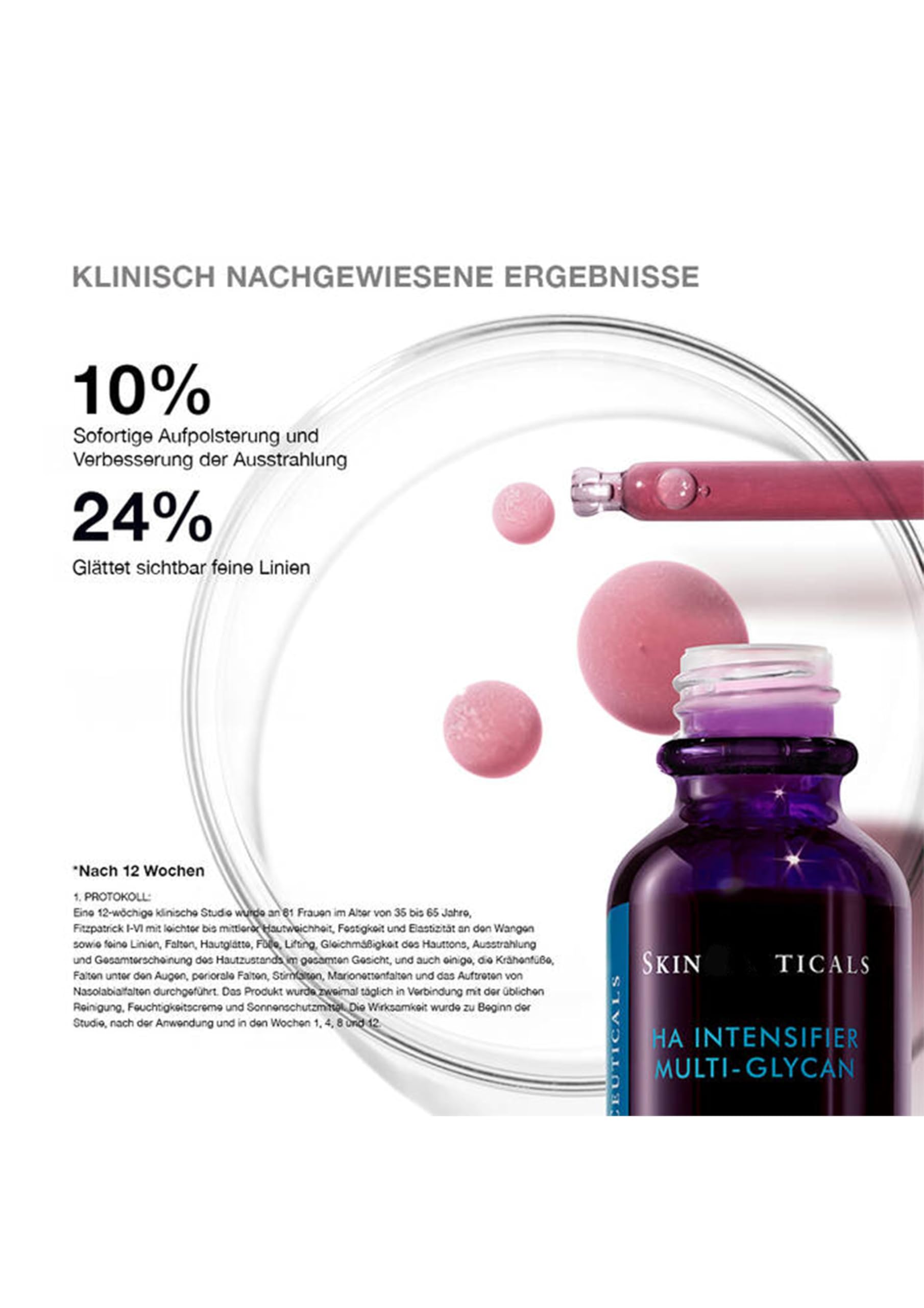 Skinticals H.A. Intensifier Multi Glycan Serum 30ml Hyaluron Serum Gesicht Anti Aging Feuchtigkeitsserum mit Hyaluronsäure Glycan Pflege für glatte strahlende Haut Frauen Männer