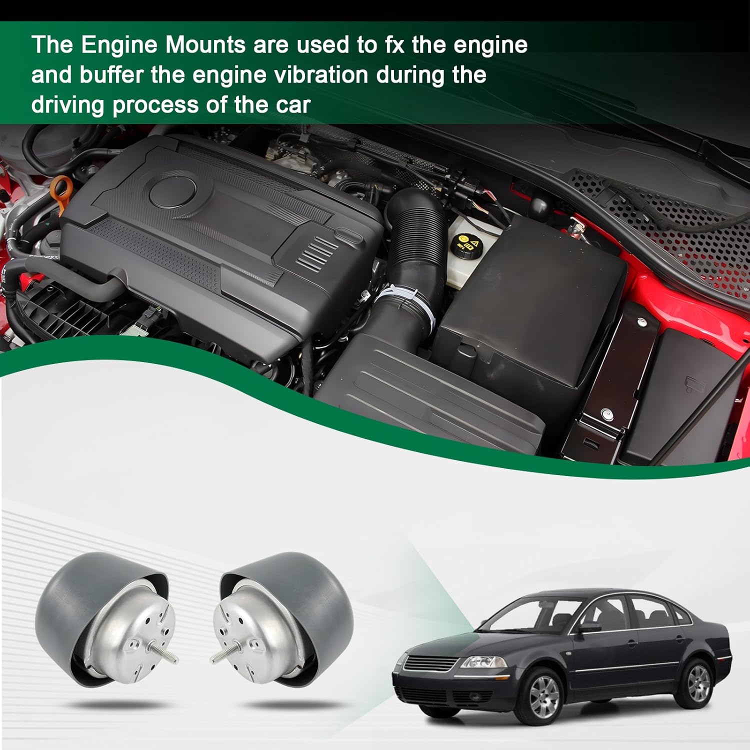 SCITOO Front Left and Right Engine Motor Mount Kit for Audi for A4 2.8L 1996-2001, for Audi for A4 3.0L 2002-2005 Replace A6922 A6922