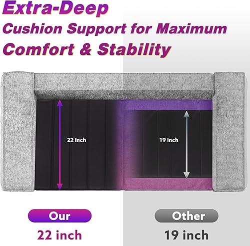 Miniatura 4 de HomeProtect Soporte de cojín de sofá biplaza 22 x 38-45 Insertos de cojín extra firmes para sofás caídos de 0.5 pulgadas de grosor, sofá pequeño de