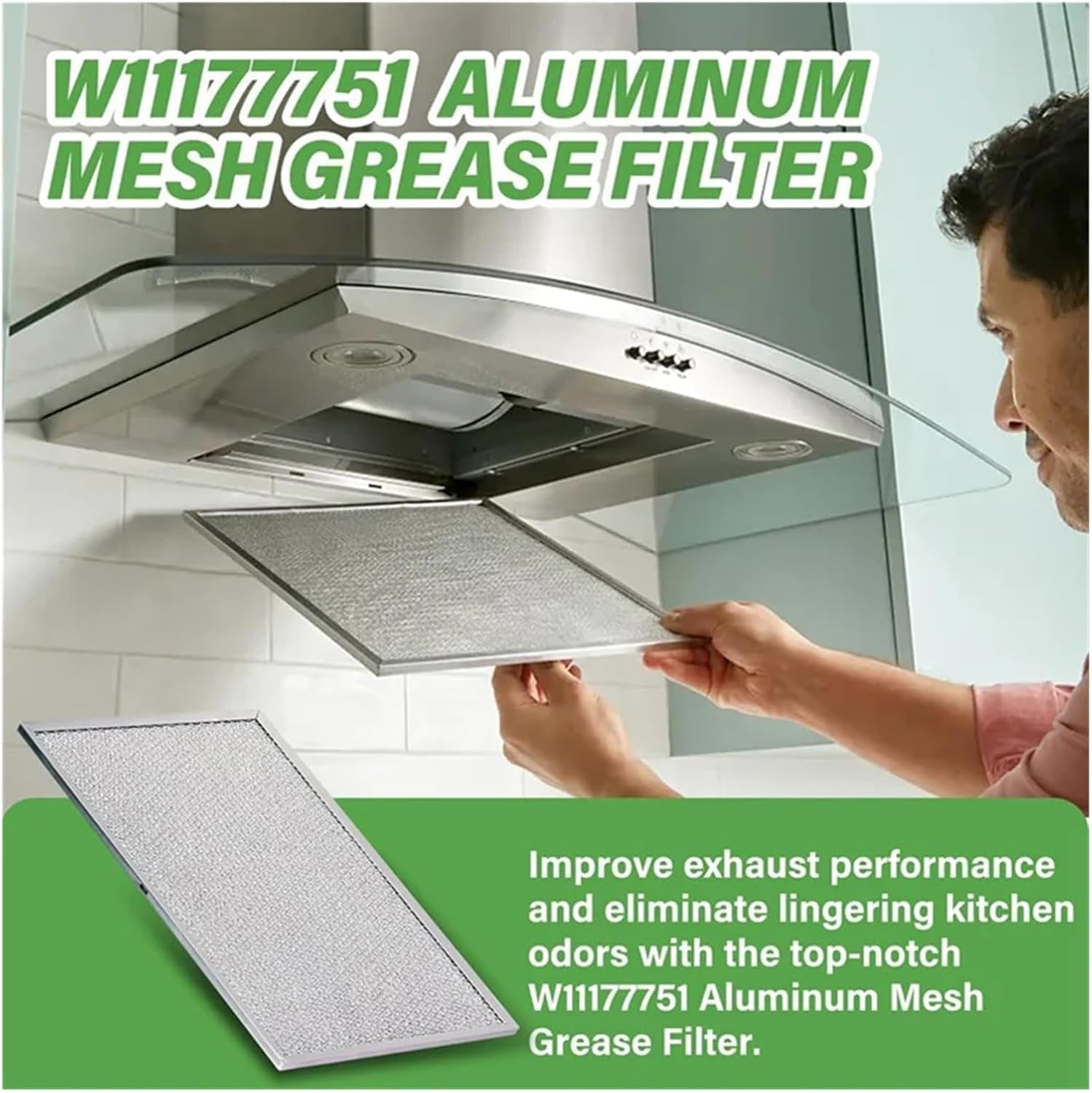 Grease Filters W11177751 Range Hood,Compatible For Whirlpool,Replacement W10419114 W10834041 W11176974 4547137 AP6285612 Anti Grease