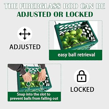Tennis Ball Basket with Wheels, 60-Ball Pickup Hopper | Lightweight 60-ball wheeled hopper for hands-free ball retrieval during training and court use.